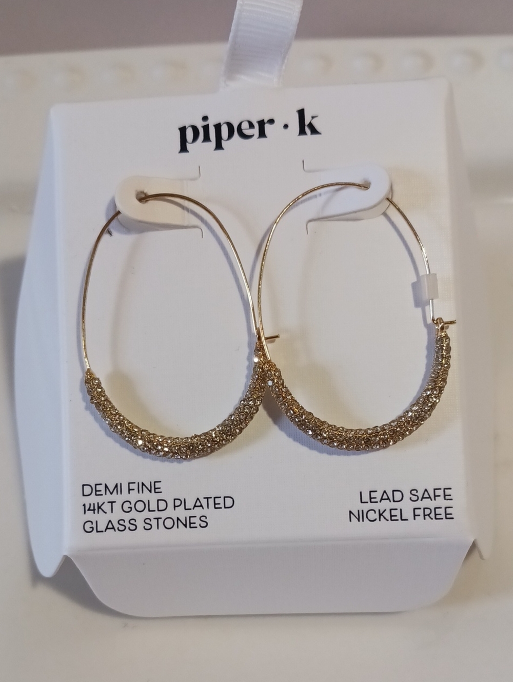 Gorgeous! Piper Gold Glitter Hoop Earrings